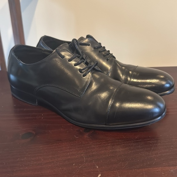Aldo Elas black leather cap toe lace up dress shoes size 10 - Picture 2 of 15